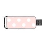 Polka Dots - White on Misty Rose Pink Portable USB Flash (One Side)