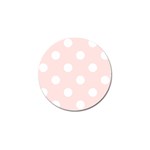 Polka Dots - White on Misty Rose Pink Golf Ball Marker