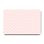 Polka Dots - White on Misty Rose Pink Small Doormat
