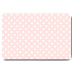 Polka Dots - White on Misty Rose Pink Large Doormat