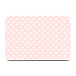 Polka Dots - White on Misty Rose Pink Plate Mat