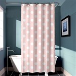 Polka Dots - White on Misty Rose Pink Shower Curtain 36  x 72  (Stall)