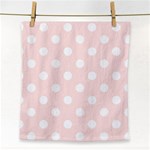 Polka Dots - White on Misty Rose Pink Face Towel