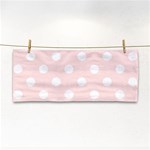 Polka Dots - White on Misty Rose Pink Hand Towel