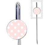 Polka Dots - White on Misty Rose Pink Book Mark