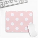 Polka Dots - White on Misty Rose Pink Small Mousepad