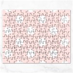 Polka Dots - White on Misty Rose Pink Jigsaw Puzzle (Rectangular)