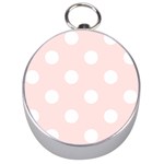 Polka Dots - White on Misty Rose Pink Silver Compass