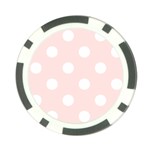 Polka Dots - White on Misty Rose Pink Poker Chip Card Guard (10 pack)