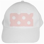 Polka Dots - White on Misty Rose Pink White Cap