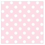 Polka Dots - White on Piggy Pink Large Satin Scarf (Square)