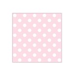 Polka Dots - White on Piggy Pink Satin Bandana Scarf