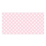 Polka Dots - White on Piggy Pink Satin Shawl