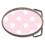 Polka Dots - White on Piggy Pink Belt Buckle