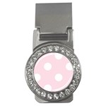 Polka Dots - White on Piggy Pink Money Clip (CZ)