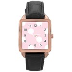 Polka Dots - White on Piggy Pink Rose Gold Leather Watch