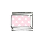 Polka Dots - White on Piggy Pink Italian Charm (9mm)