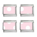 Polka Dots - White on Piggy Pink 9mm Italian Charm (4 pack)