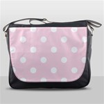 Polka Dots - White on Piggy Pink Messenger Bag