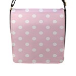 Polka Dots - White on Piggy Pink Flap Closure Messenger Bag (L)