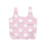 Polka Dots - White on Piggy Pink Full Print Recycle Bag (S)