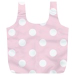 Polka Dots - White on Piggy Pink Full Print Recycle Bag (XL)