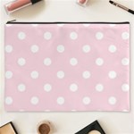 Polka Dots - White on Piggy Pink Cosmetic Bag (XXXL)