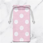 Polka Dots - White on Piggy Pink Jewelry Bag