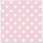 Polka Dots - White on Piggy Pink Canvas 12  x 12 