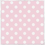 Polka Dots - White on Piggy Pink Canvas 16  x 16 