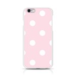Polka Dots - White on Piggy Pink Apple iPhone 6/6S Silicone Case (Transparent)