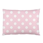 Polka Dots - White on Piggy Pink Pillow Case (Two Sides)