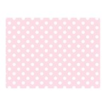 Polka Dots - White on Piggy Pink Double Sided Flano Blanket (Mini)