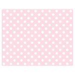Polka Dots - White on Piggy Pink Double Sided Flano Blanket (Medium)