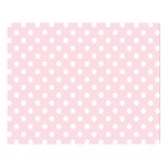 Polka Dots - White on Piggy Pink Double Sided Flano Blanket (Large)