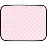 Polka Dots - White on Piggy Pink Fleece Blanket (Mini)
