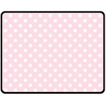 Polka Dots - White on Piggy Pink Fleece Blanket (Medium) (One Side)