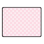 Polka Dots - White on Piggy Pink Fleece Blanket (Small) (One Side)