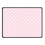 Polka Dots - White on Piggy Pink Double Sided Fleece Blanket (Small) (Two Sides)
