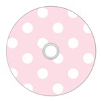 Polka Dots - White on Piggy Pink CD Wall Clock