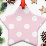 Polka Dots - White on Piggy Pink Star Ornament (Two Sides)