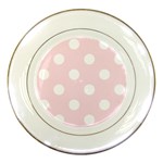 Polka Dots - White on Piggy Pink Porcelain Plate