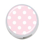 Polka Dots - White on Piggy Pink 4-Port USB Hub (One Side)