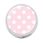 Polka Dots - White on Piggy Pink 4-Port USB Hub (Two Sides)