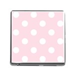 Polka Dots - White on Piggy Pink Memory Card Reader (Square)