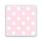 Polka Dots - White on Piggy Pink Memory Card Reader with Storage (Square)