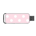 Polka Dots - White on Piggy Pink Portable USB Flash (Two Sides)