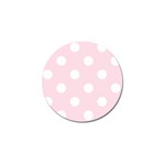 Polka Dots - White on Piggy Pink Golf Ball Marker