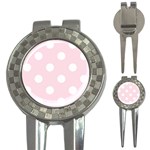 Polka Dots - White on Piggy Pink 3-in-1 Golf Divot