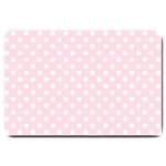 Polka Dots - White on Piggy Pink Large Doormat